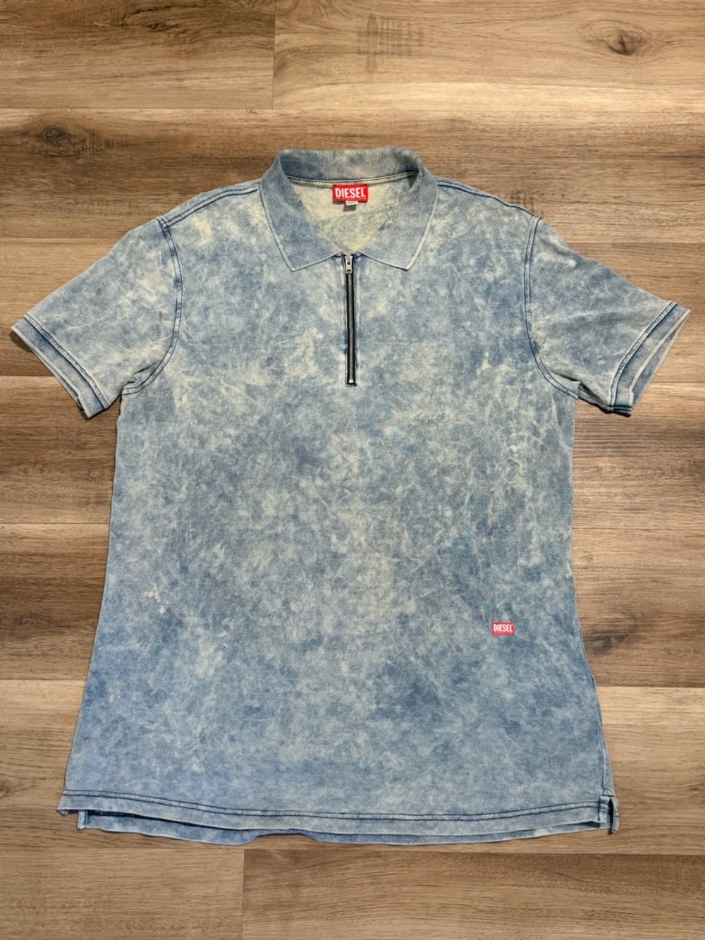 Diesel T Smith 1/4 Zip Polo Shirt Faded Pique Mens XXL